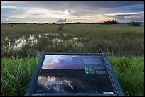 Shark River Slough interpretative sign. Everglades National Park, Florida, USA. (color)