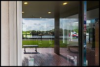 Marsh, Royal Palms Visitor Center window reflexion. Everglades National Park ( color)