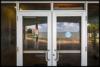 Florida Bay, Flamingo visitor center window reflexion. Everglades National Park ( color)