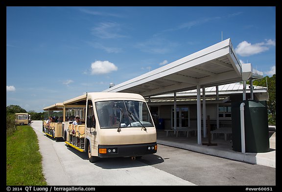 Tram and visitor center, Shark Valley. Everglades National Park, Florida, USA.