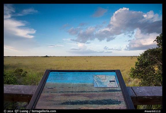 Grassy waters intepretive sign, Pa-hay-okee. Everglades National Park (color)