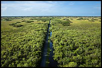 Aerial view of canal and road, Shark Valley. Everglades National Park ( color)