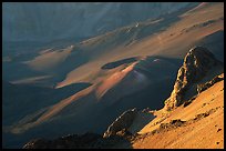 Haleakala crater from Kalahaku at sunrise. Haleakala National Park, Hawaii, USA.