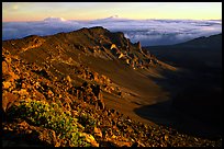 Haleakala crater from White Hill at sunrise. Haleakala National Park, Hawaii, USA.