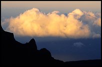 Clouds and Haleakala crater, evening. Haleakala National Park, Hawaii, USA.