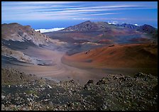 Colorful cinder in Haleakala crater seen from White Hill. Haleakala National Park ( color)