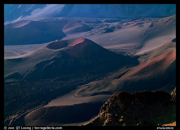 Smaller eruption crater inside the Haleakala crater. Haleakala National Park, Hawaii, USA.