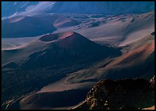 Smaller eruption crater inside the Haleakala crater. Haleakala National Park, Hawaii, USA.