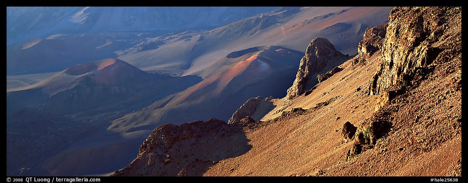Volcanic landscape inside Haleakala Crater. Haleakala National Park (color)