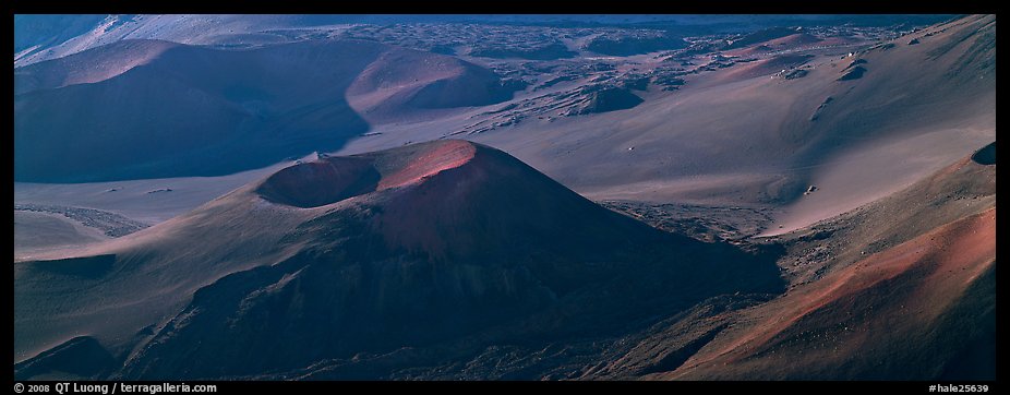 Volcanic landforms with cinder cones. Haleakala National Park (color)