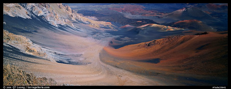 Ash flows with bright colors in Haleakala crater. Haleakala National Park (color)