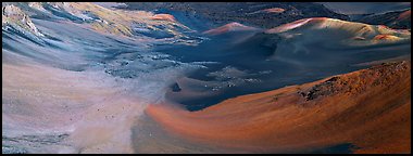 Color patterns of ash flows. Haleakala National Park (Panoramic color)