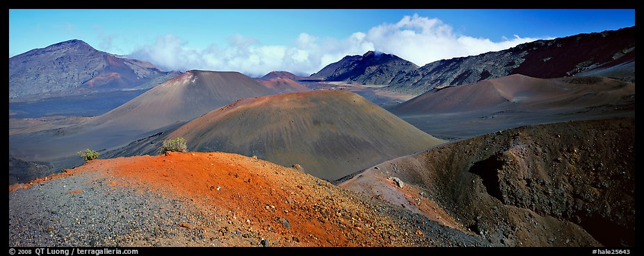 Volcanic scenery with colorful ash inside Haleakala crater. Haleakala National Park (color)