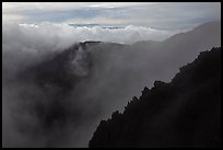 Ridges and clouds, Haleakala crater. Haleakala National Park, Hawaii, USA.