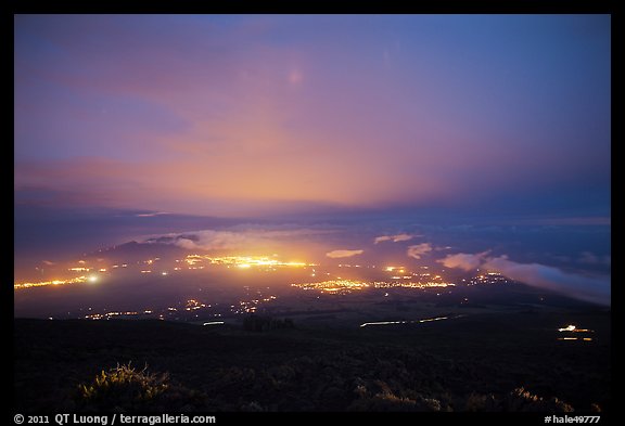 View towards West Maui from Halekala crater at night. Haleakala National Park (color)