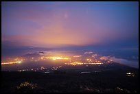 View towards West Maui from Halekala crater at night. Haleakala National Park, Hawaii, USA. (color)