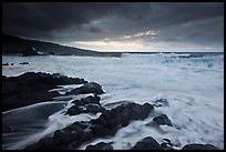 Storm and surf, Kipahulu. Haleakala National Park, Hawaii, USA.