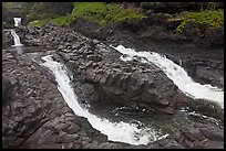 Pipiwai Stream, high water. Haleakala National Park, Hawaii, USA. (color)