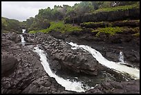 Cascades and waterfalls at the Seven Sacred Pools. Haleakala National Park, Hawaii, USA.