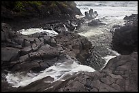 Pipiwai Stream flowing into ocean, Kipaluhu. Haleakala National Park, Hawaii, USA.