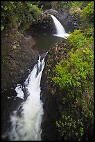 Oheo stream double falls. Haleakala National Park, Hawaii, USA.