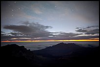 Haleakala crater and stars at night. Haleakala National Park ( color)