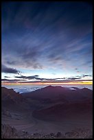 Halekakala crater, pre-sunrise dawn. Haleakala National Park, Hawaii, USA. (color)