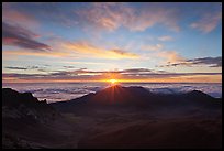 Sun rising, Haleakala Crater. Haleakala National Park, Hawaii, USA.