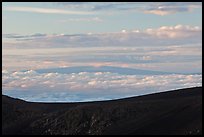 Mauna Loa framed by Haleakala Crater at sunrise. Haleakala National Park, Hawaii, USA.