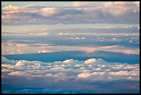 Mauna Loa and clouds at sunrise. Haleakala National Park ( color)