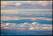 Mauna Loa and clouds at sunrise. Haleakala National Park, Hawaii, USA.