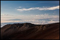 Haleakala Crater, Mauna Kea, and Mauna Loa. Haleakala National Park ( color)