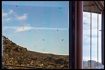 Haleakala Crater, Haleakala Visitor Center, window reflexion. Haleakala National Park ( color)