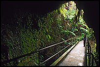 Thurston lava tube seen from inside. Hawaii Volcanoes National Park ( color)