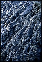 Ripples of hardened pahoehoe lava. Hawaii Volcanoes National Park ( color)