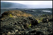 Volcanic landscape of lava field near Mauna Ulu crater. Hawaii Volcanoes National Park, Hawaii, USA.