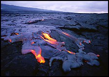 Molten lava flow near Chain of Craters Road. Hawaii Volcanoes National Park, Hawaii, USA. (color)