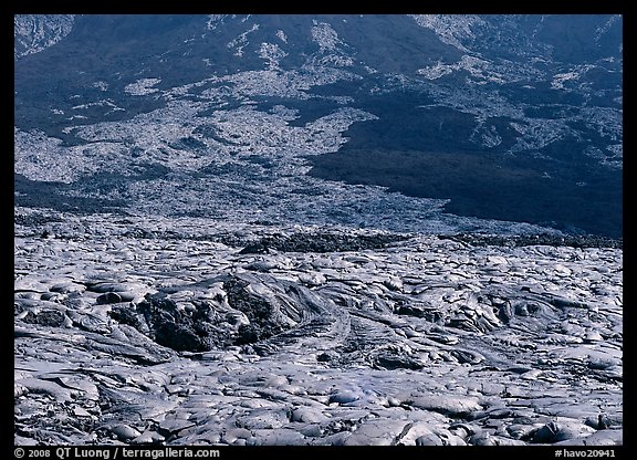 Recent hardened lava flow at the base of Holei Pali. Hawaii Volcanoes National Park (color)