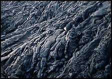 Ripples of hardened pahoehoe lava. Hawaii Volcanoes National Park, Hawaii, USA.