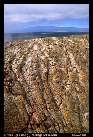 Recent lava crust on Mauna Ulu crater. Hawaii Volcanoes National Park, Hawaii, USA.