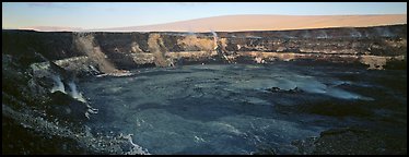 Volcanic crater and extinct shield volcano. Hawaii Volcanoes National Park (Panoramic color)