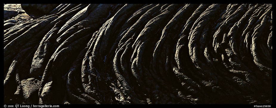 Hardened rope lava riples. Hawaii Volcanoes National Park (color)