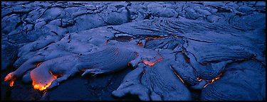 Live lava flow. Hawaii Volcanoes National Park (Panoramic color)
