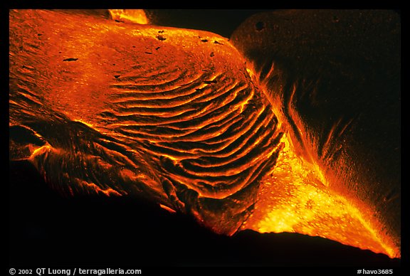 Close-up of molten lava. Hawaii Volcanoes National Park, Hawaii, USA.