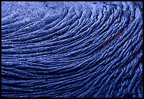 Swirling pattern of flowing pahoehoe lava. Hawaii Volcanoes National Park, Hawaii, USA. (color)