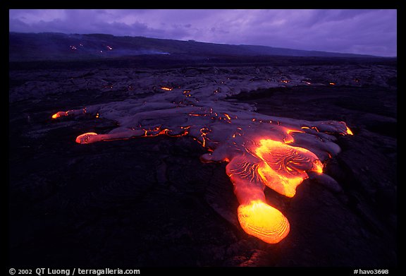 Kilauea lava flow at dawn. Hawaii Volcanoes National Park, Hawaii, USA.