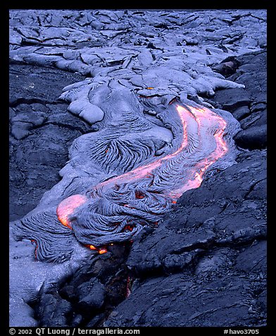 Fluid lava flow detail. Hawaii Volcanoes National Park, Hawaii, USA.