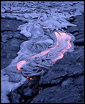Fluid lava flow detail. Hawaii Volcanoes National Park, Hawaii, USA. (color)