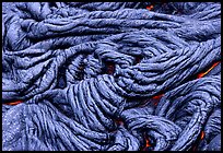 Braid-like pattern of pahoehoe lava. Hawaii Volcanoes National Park, Hawaii, USA. (color)