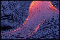 Close-up of red lava flow. Hawaii Volcanoes National Park, Hawaii, USA.